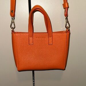 Fiori Orange Leather Mini Crossbody Handbag